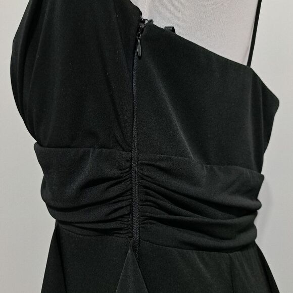 Vintage Betsy & Adam 90's Y2K Halter Neck Ruffle Goth Knee Length Dress S 14W - Picture 12 of 17